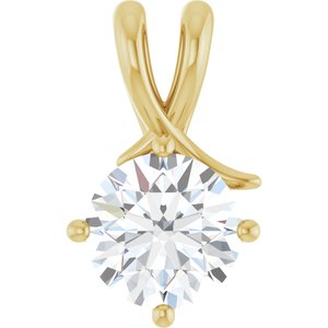 18K Yellow Gold 8.8 mm Round Pendant Mounting