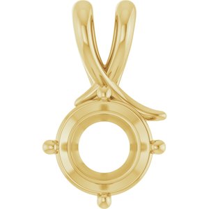 14K Yellow Gold 8.8 mm Round Pendant Mounting – image 2