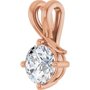 14K Rose Gold 7 mm Round Pendant Mounting – image 3