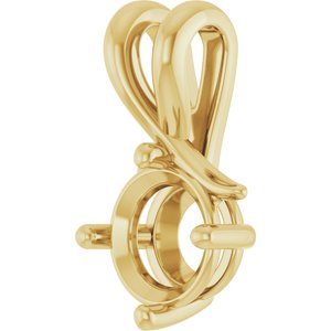 14K Yellow Gold 7 mm Round Pendant Mounting – image 4
