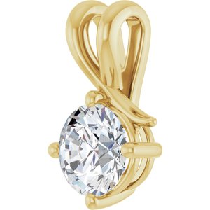 14K Yellow Gold 7 mm Round Pendant Mounting – image 3