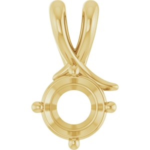 10K Yellow Gold 7 mm Round Pendant Mounting – image 2