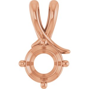 18K Rose Gold 7 mm Round Pendant Mounting – image 2