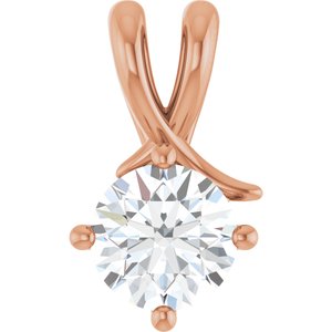 10K Rose Gold 7 mm Round Pendant Mounting