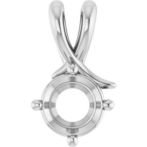10K White Gold 7 mm Round Pendant Mounting – image 2