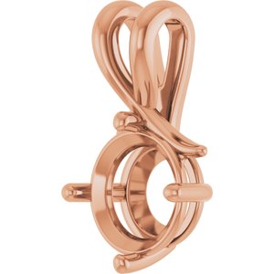 18K Rose Gold 9 mm Round Pendant Mounting – image 4