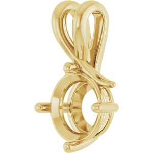 10K Yellow Gold 9 mm Round Pendant Mounting – image 4