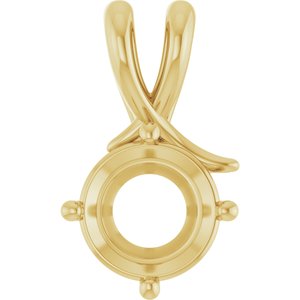 10K Yellow Gold 9 mm Round Pendant Mounting – image 2