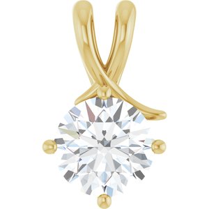 18K Yellow Gold 9 mm Round Pendant Mounting