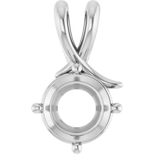 18K White Gold 9 mm Round Pendant Mounting – image 2