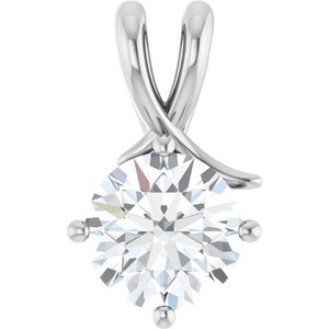 10K White Gold 9 mm Round Pendant Mounting