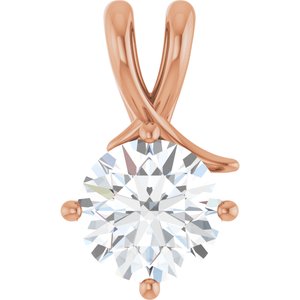 10K Rose Gold 9 mm Round Pendant Mounting
