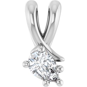 10K White Gold 4.5x3 mm Pear Pendant Mounting