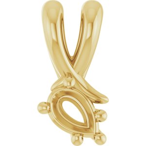 14K Yellow Gold 4.5x3 mm Pear Pendant Mounting – image 2