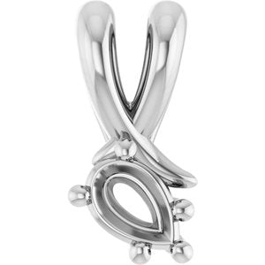 18K White Gold 4.5x3 mm Pear Pendant Mounting – image 2