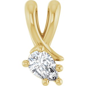 14K Yellow Gold 4.5x3 mm Pear Pendant Mounting