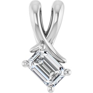 Sterling Silver 4.5x3 mm Emerald Pendant Mounting