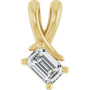 18K Yellow Gold 4.5x3 mm Emerald Pendant Mounting