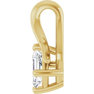 18K Yellow Gold 4.5x3 mm Emerald Pendant Mounting – image 5