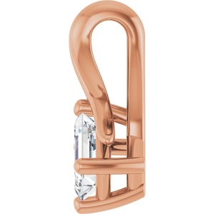 10K Rose Gold 4.5x3 mm Emerald Pendant Mounting – image 5