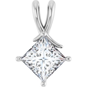 Platinum 7.5 mm Square Pendant Mounting