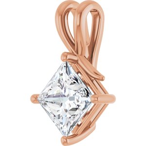 14K Rose Gold 7.5 mm Square Pendant Mounting – image 3