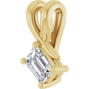 10K Yellow Gold 4.5x3 mm Emerald Pendant Mounting – image 3