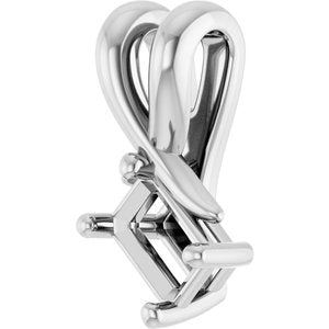 14K X1 White Gold 4.5x3 mm Emerald Pendant Mounting – image 4