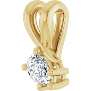 14K Yellow Gold 4.5x3 mm Pear Pendant Mounting – image 3