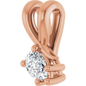 14K Rose Gold 4.5x3 mm Pear Pendant Mounting – image 3