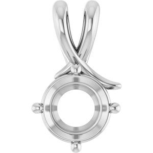 14K X1 White Gold 8.2 mm Round Pendant Mounting – image 2