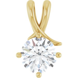 14K Yellow Gold 8.2 mm Round Pendant Mounting
