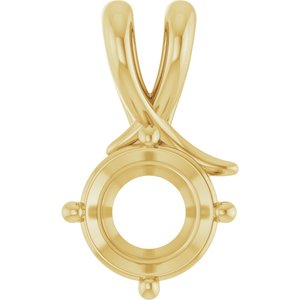 14K Yellow Gold 8.2 mm Round Pendant Mounting – image 2