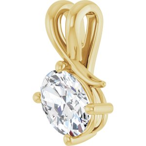 14K Yellow Gold 8x6 mm Oval Pendant Mounting – image 3