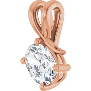 18K Rose Gold 8x6 mm Oval Pendant Mounting – image 3