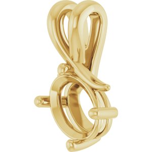 14K Yellow Gold 8x6 mm Oval Pendant Mounting – image 4