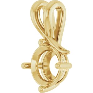 10K Yellow Gold 8.2 mm Round Pendant Mounting – image 4