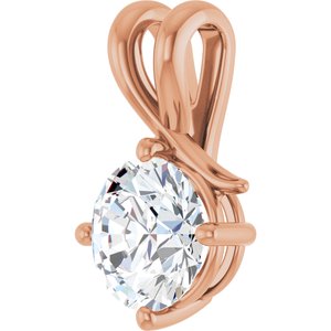 18K Rose Gold 8.2 mm Round Pendant Mounting – image 3