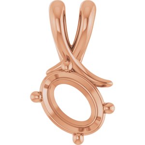 10K Rose Gold 8x6 mm Oval Pendant Mounting – image 2