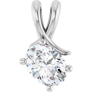 14K X1 White Gold 8x6 mm Oval Pendant Mounting