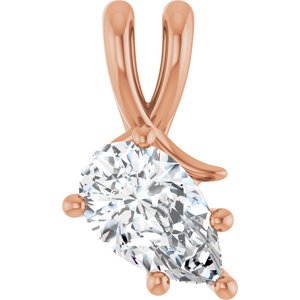 14K Rose Gold 10x6 mm Pear Pendant Mounting