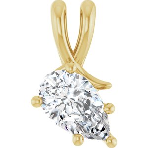 14K Yellow Gold 10x6 mm Pear Pendant Mounting
