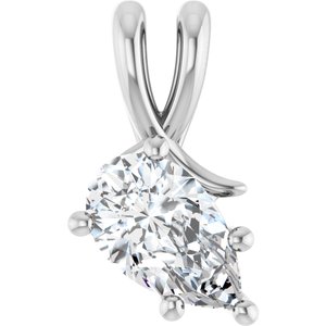 14K X1 White Gold 10x6 mm Pear Pendant Mounting