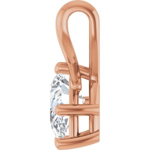 18K Rose Gold 10x6 mm Pear Pendant Mounting – image 5