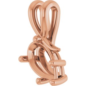 14K Rose Gold 10x6 mm Pear Pendant Mounting – image 4