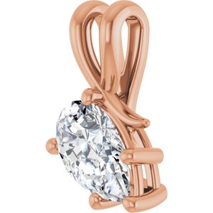 18K Rose Gold 10x6 mm Pear Pendant Mounting – image 3