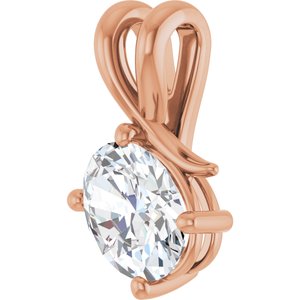 18K Rose Gold 8.5x6.5 mm Oval Pendant Mounting – image 3