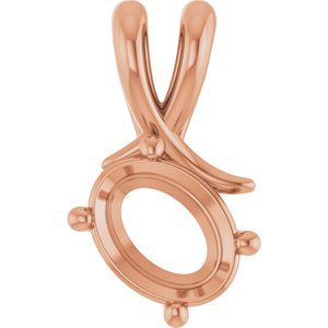 14K Rose Gold 8.5x6.5 mm Oval Pendant Mounting – image 2
