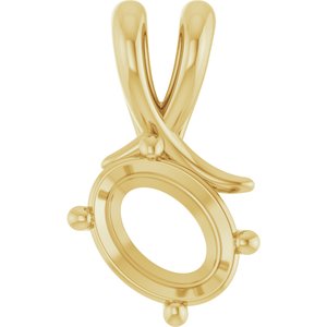 18K Yellow Gold 8.5x6.5 mm Oval Pendant Mounting – image 2