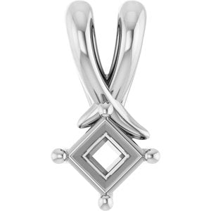 Platinum 3.25 mm Square Pendant Mounting – image 2